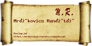 Mrákovics Renátó névjegykártya